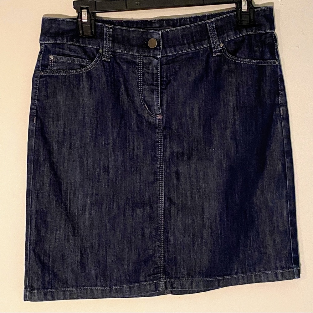 Ann Taylor denim mini skirt